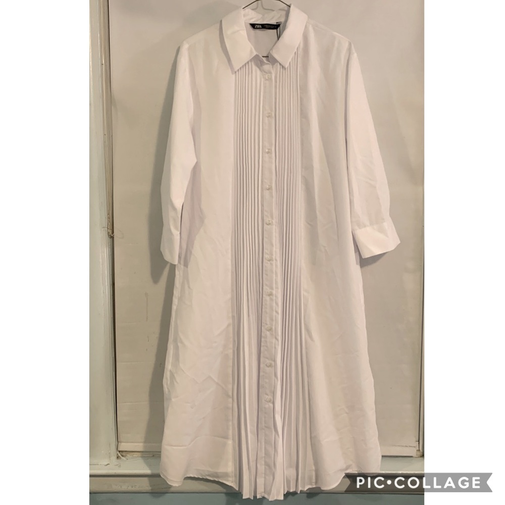Zara Pleated Shirt Dress